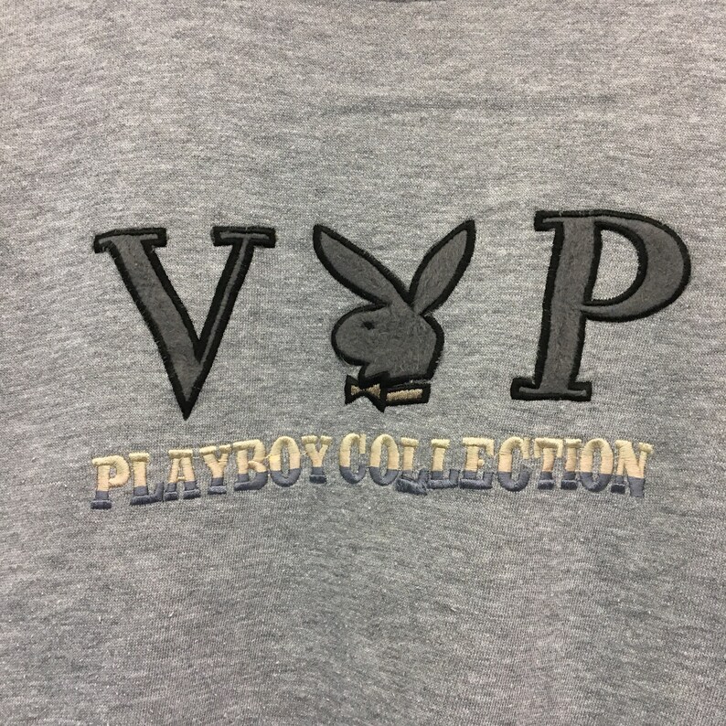 VIP Playboy Crewneck Sweatshirt Embroidery Big Logo Spell Out Pullover Fashion Style Top Brands Streetwear Small Size Urban Style