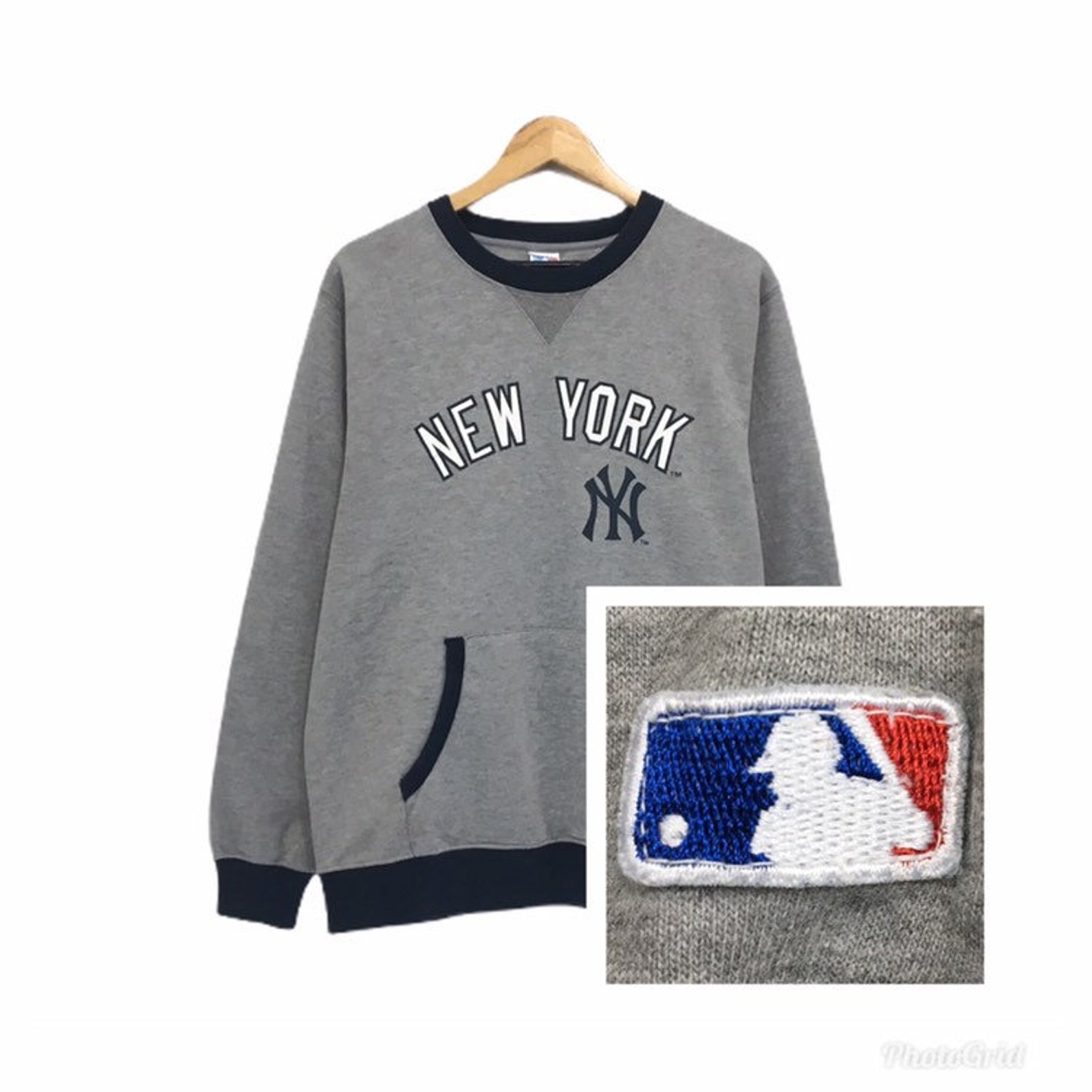 NEW YORK YANKEES Crewneck Sweatshirt Big Logo Spell Out Etsy