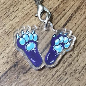 Purple Feetpaws Acrylic Charm