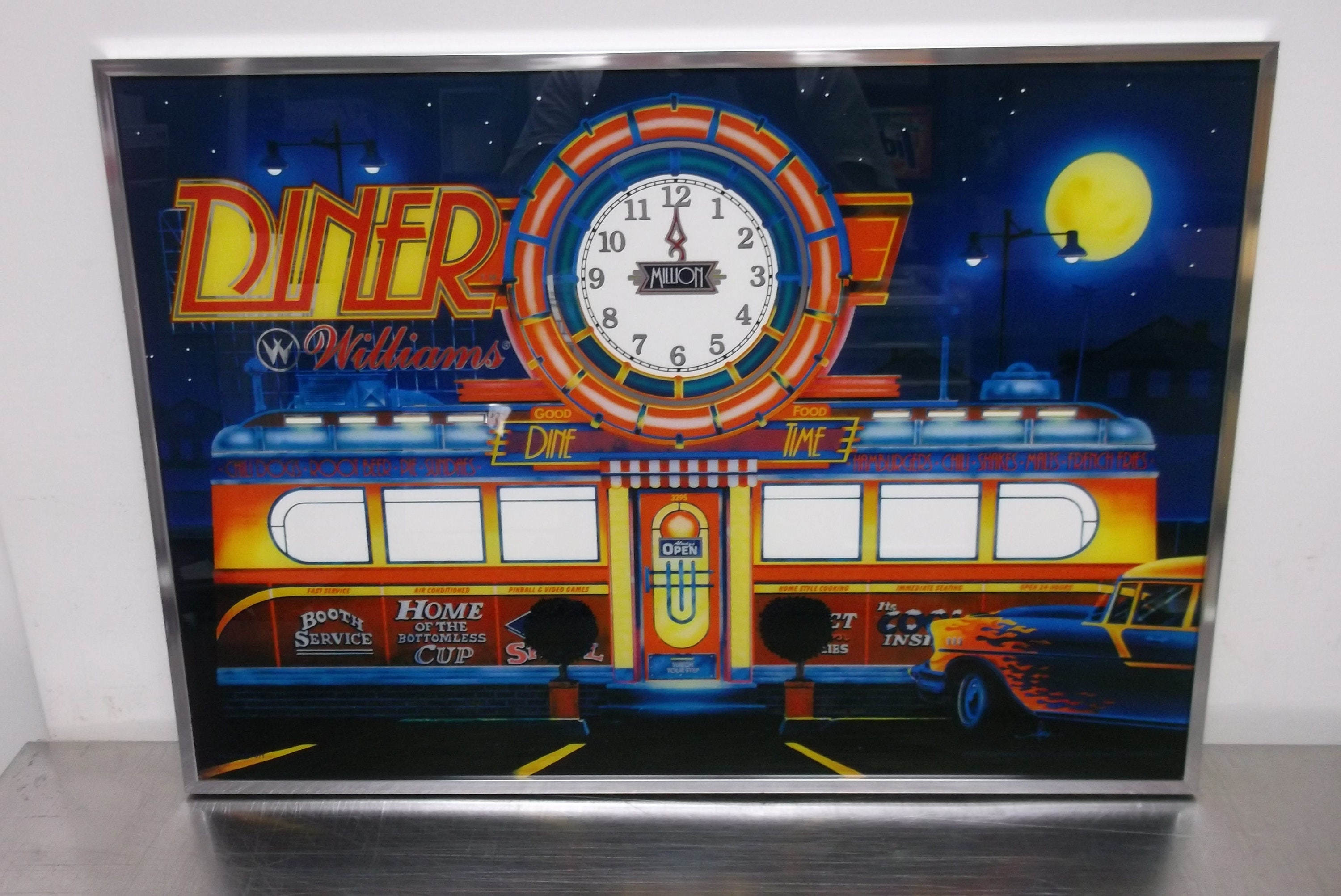 1990 Original Williams Diner Pinball Machine Backglass Artwork Framed mancave gamesroom Etsy.de
