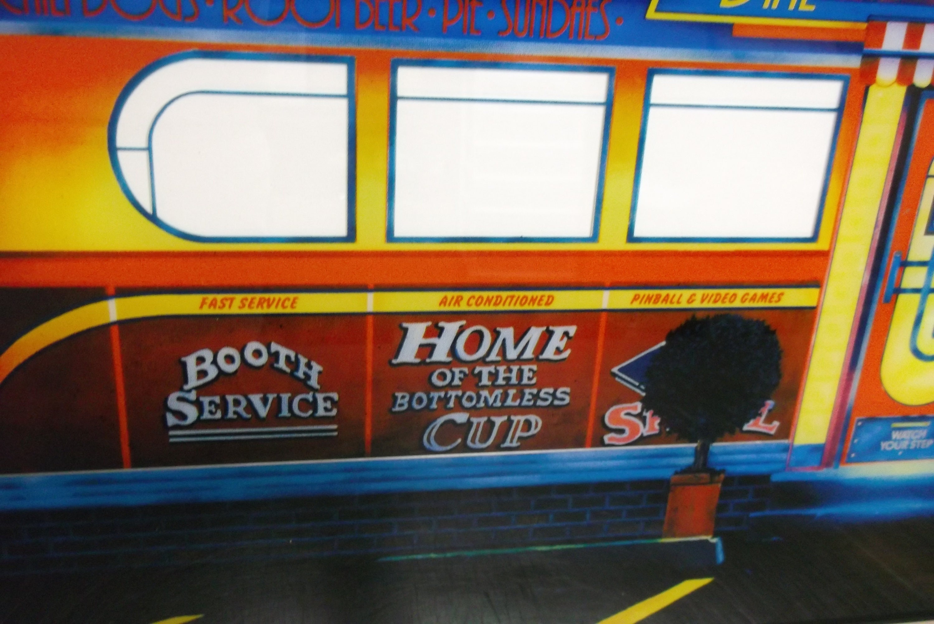 1990 Original Williams Diner Pinball Machine Backglass Artwork Framed mancave gamesroom Etsy.de