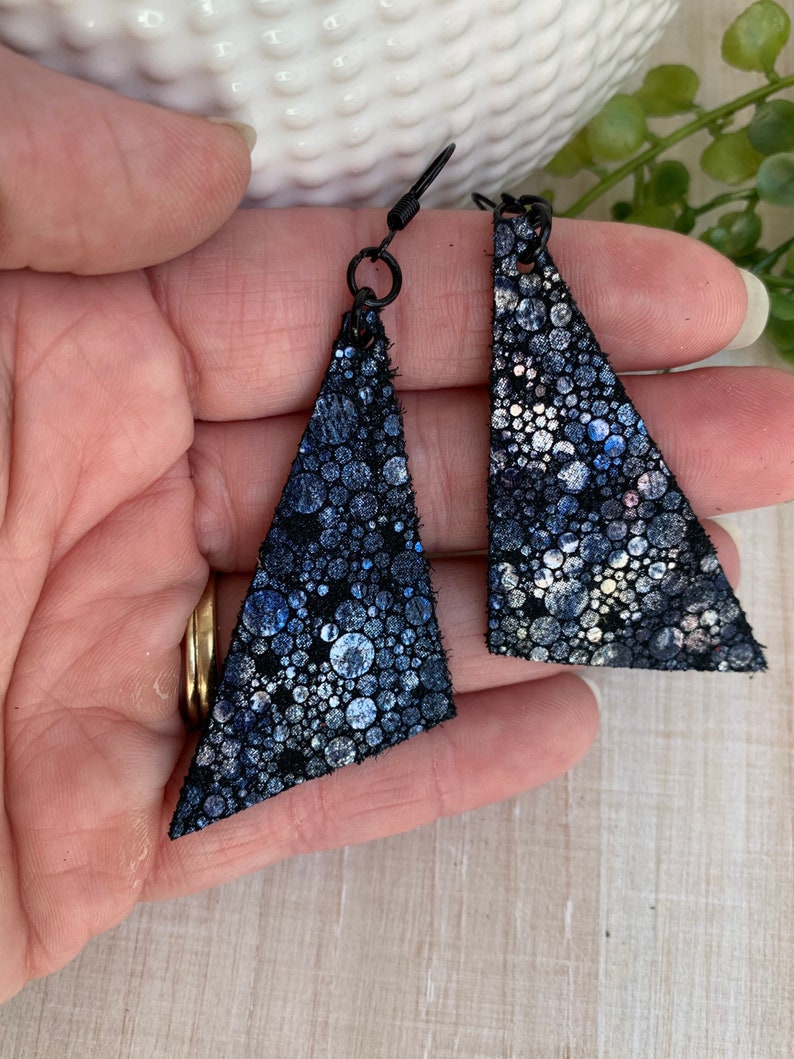 Leather Earrings Teardrop Leather Earrings Snakeskin Leather Earrings Snakeskin Leather