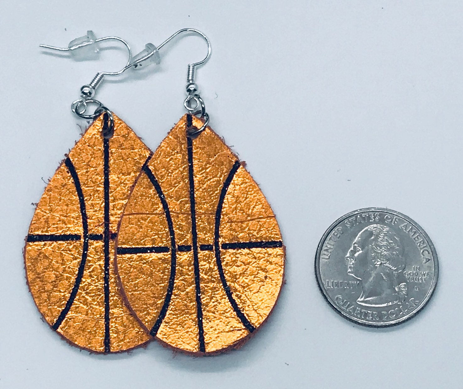 Basketball Leather Earrings Leather Earrings Teardrop Basketball