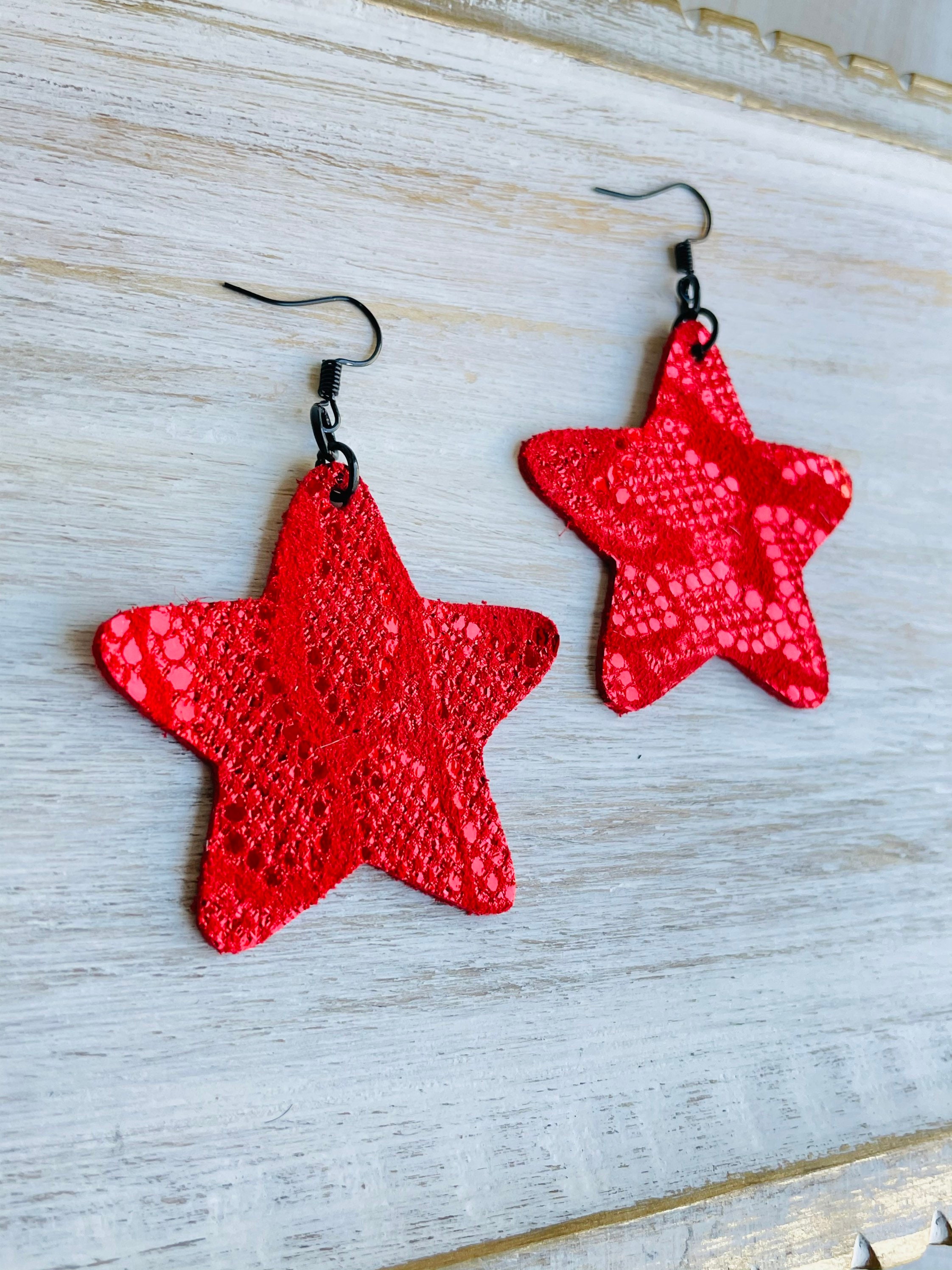 Red 2024 star earrings