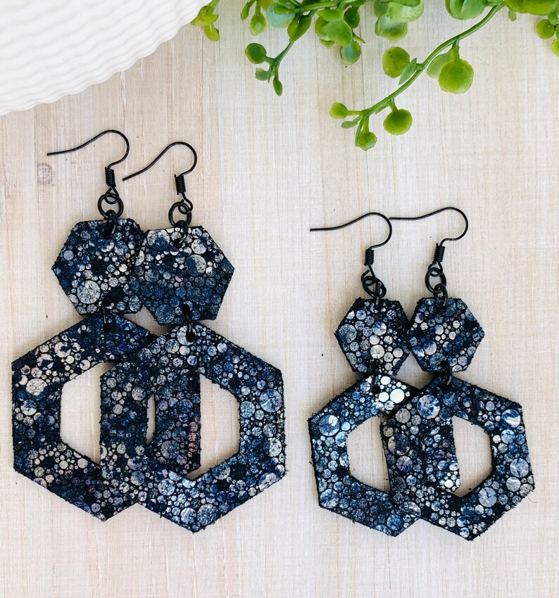 Leather Earrings Teardrop Leather Earrings Snakeskin Leather Earrings Snakeskin Leather