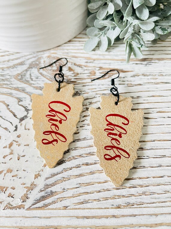 Kansas City Earrings Chiefs Leather Earrings Chiefs Earrings