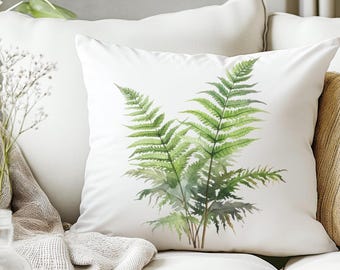 Botanical Fern Square Pillow - Plant Lover Decor, Nature Inspired, Home Accent, Eco-Friendly Gift, Living Room, Cozy Vibe