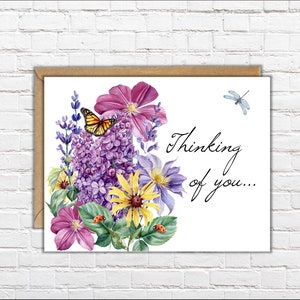Cartes "Pensée à vous" - Lot de 10 - Jardin des papillons