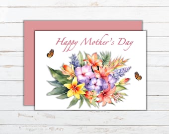 Mother's Day Card - Wildflowers & Butterflies