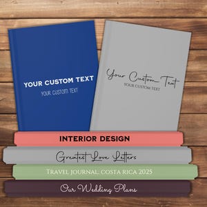 Personalized Hardcover Notebook, Custom Name Journal, Personalized Stationery, Unique Gift, Custom Spine Text, Personalized Journal