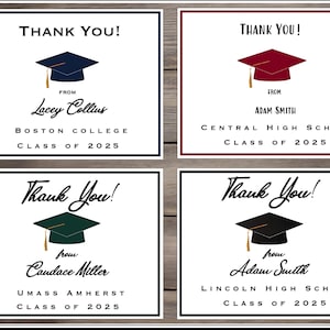 Cartão de agradecimento de formatura personalizado: conjunto de 10