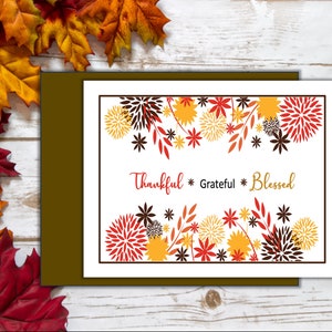 Danksagungskarten - Thankful, Grateful, and Blessed: Set of 10