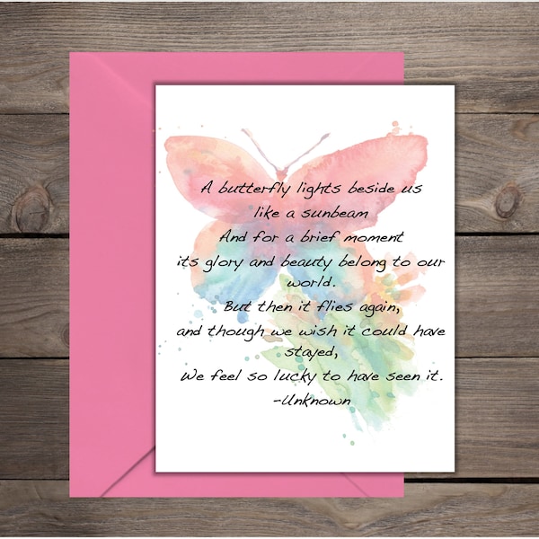 Sympathy Card: Watercolor Butterfly