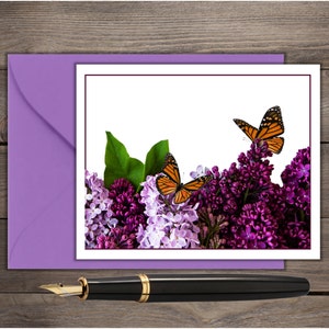 Lilac & Monarch Notecards - set of 10
