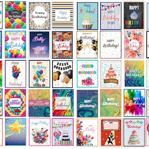 Birthday Card Mega-Bundle: Set of 50 or 100, bulk birthday cards, birthday card set, birthday cards, birthday card bundle