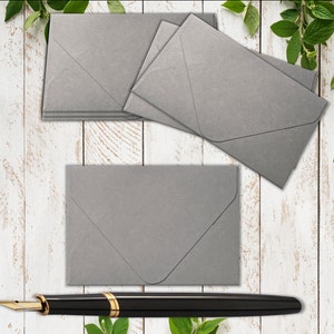 Mini Kraft Gray Envelopes - 2.5&quot; x 3.6&quot; - Set of 25
