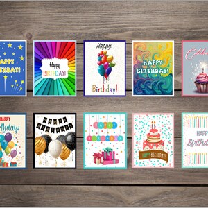 Verjaardagskaartassortiment #3: set van 10 of 20