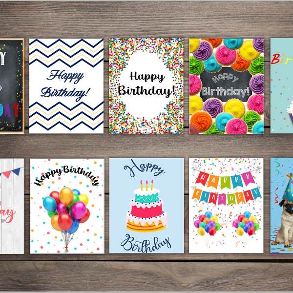 Birthday Card Assortment #1 - Set of 10 or 20