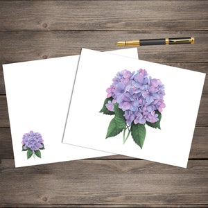Blumenkarten - Hortensien - Set aus 10 Blankokarten mit passenden Umschlägen