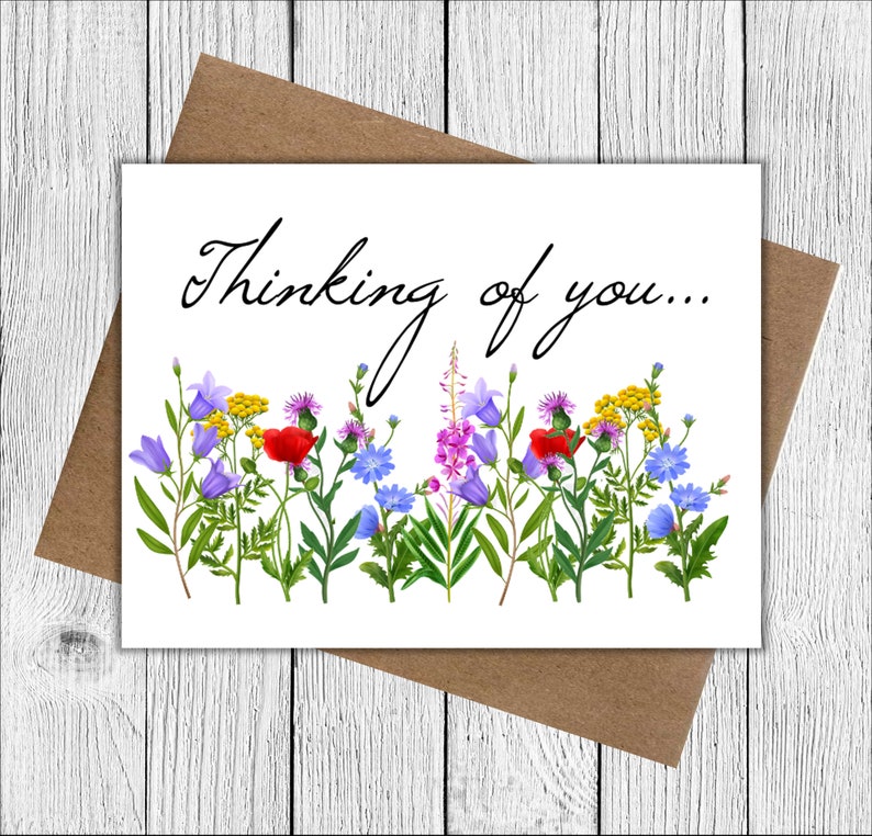 Thinking of you cards Set of 10 Blank Inside image 1