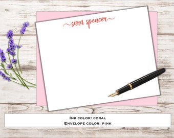 Personalized Stationery - Note Cards & Envelopes - Set of 10