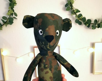 Handmade Liloudesign Camouflage (real Army Tweet extremely robust) bear for boys and men Great gift