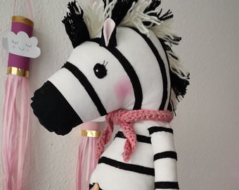 LILOUDESIGN Handmade Zebra Kuscheltier 50 cm groß Stofftier Neu Geschenk