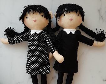 WEDNESDAY Addams Puppe 33 cm Wenesday Doll Handmade