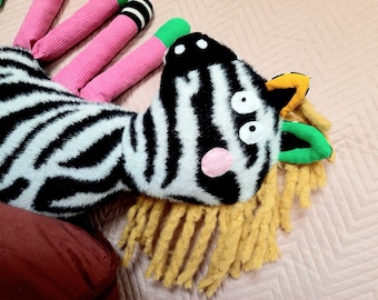 Zebra Hilde Baby Stuffed Toy Children's Cuddly Toy Handmade Upcycling Funny Gift Idea