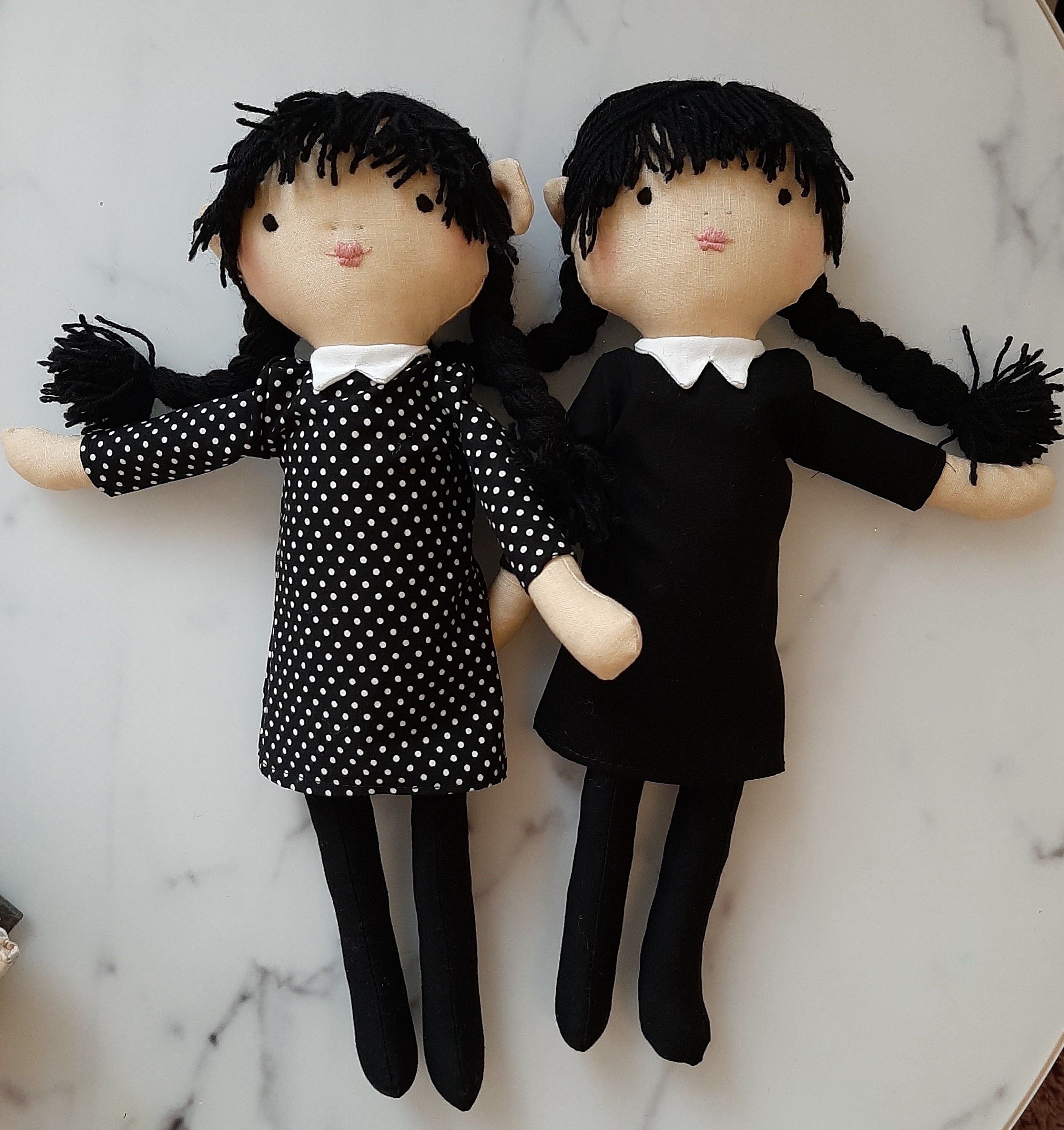 WEDNESDAY Addams Puppe 33 Cm Wenesday Doll Handmade 