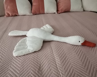 Goose White Stuffed Toy 60 cm for Baby and Children Gift Cotton Comforter for Newborns