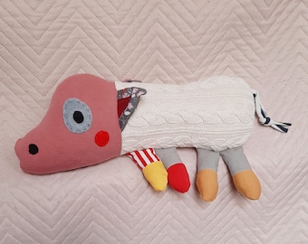 Piglet Franzi Piggy Baby Stuffed Toy Children's Cuddly Toy Handmade Upcycling Funny Gift Idea