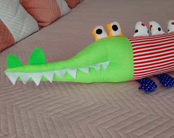 WADENBEITER KROKO Cuddly toy crocodile 80 cm long Unique gift for girl / boy