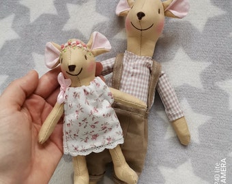 HANDMADE Liloudesign Papa Maus mit Tochter Handgemacht Geschenk