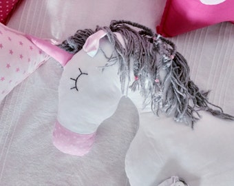 Handmade EINHORN 60 x 50 cm Kuscheltier Stofftier Unikat Unicorn Kinderzimmer Deko