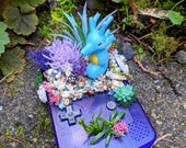 Kingdra ( キングドラ) Deep Purple Gameboy Color Succulent Planter Pokemon Terrarium