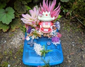 Slowking (ヤドキング Yadoking) Ocean Blue Gameboy Color Succulent Planter Pokemon Terrarium -Discounted