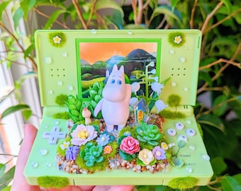 Cute Moomin Nintendo DS Lite Terrarium Diorama- Ready to Ship!
