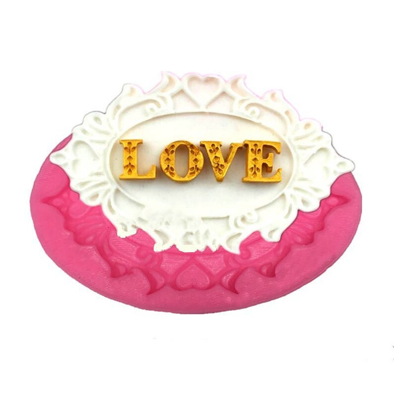 Love Heart Lace Photo Frame Siliconebiscuit Cake Fondant Etsy