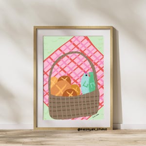 Loaves and Fishes Print: Whimsical Catholic Bible Story Art (A3 Digital Download