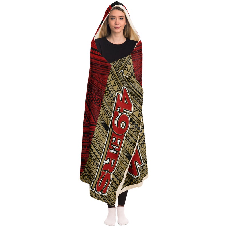 Polynesian Design Hooded Blanket San Francisco 49ers | Etsy