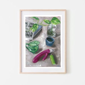 Bedside Table No.3 Original Oil Painting By Aleja Hine