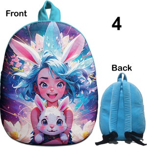 Mochilas infantiles con temática de conejitos vibrantes #4