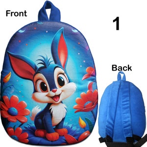 Mochilas infantiles con temática de conejitos vibrantes #1