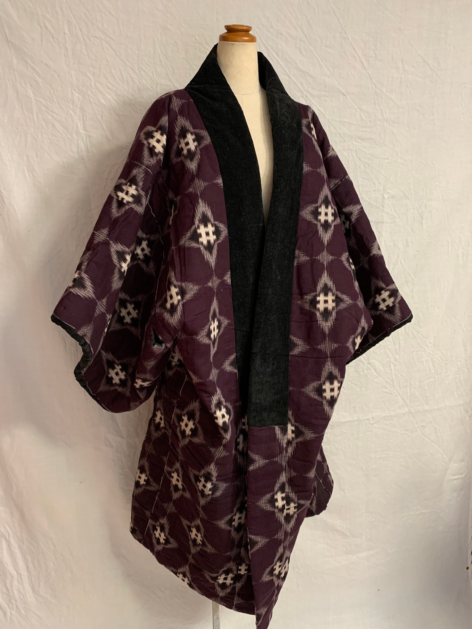 Large Purple Padded Hanten Kimono Jacket Long Large - Etsy
