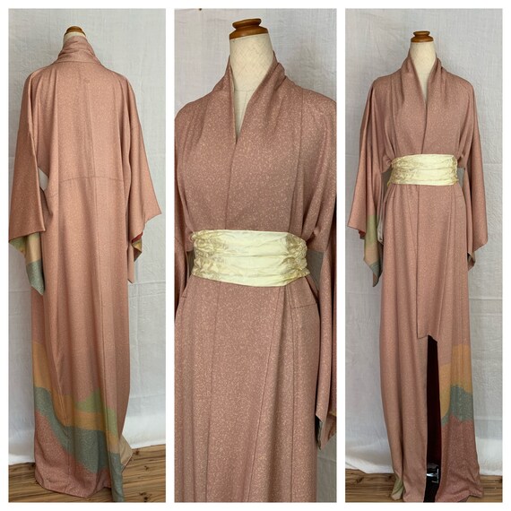 Pink Silk kimono silk robe