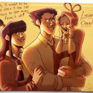 Phoenix Wright, Maya Fey and Pearl Fey in Ace Attorney Investigations: Miles  Edgeworth 