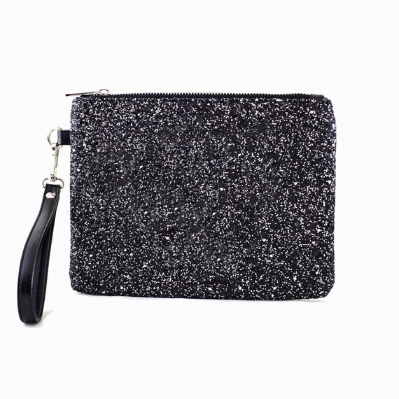 black and silver clutch