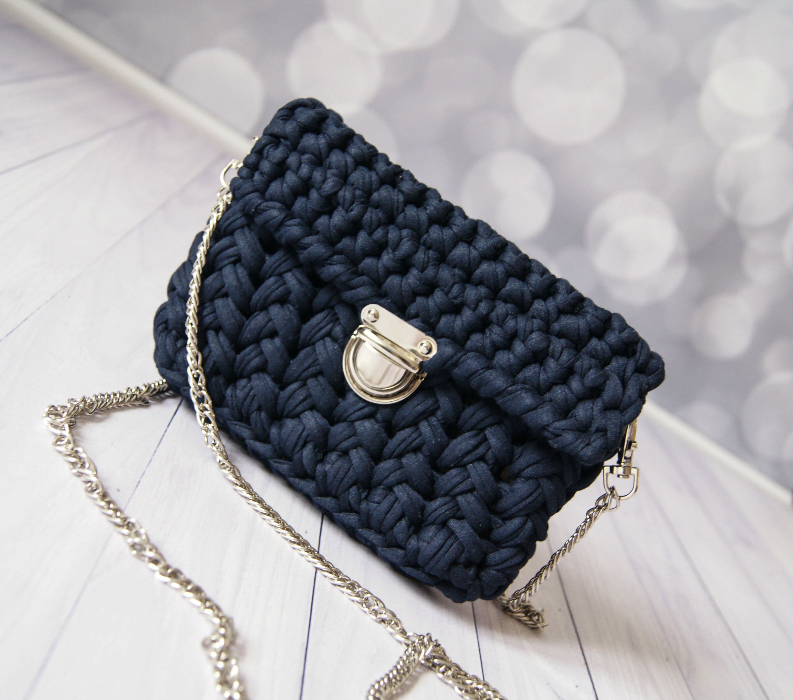 navy designer handbag