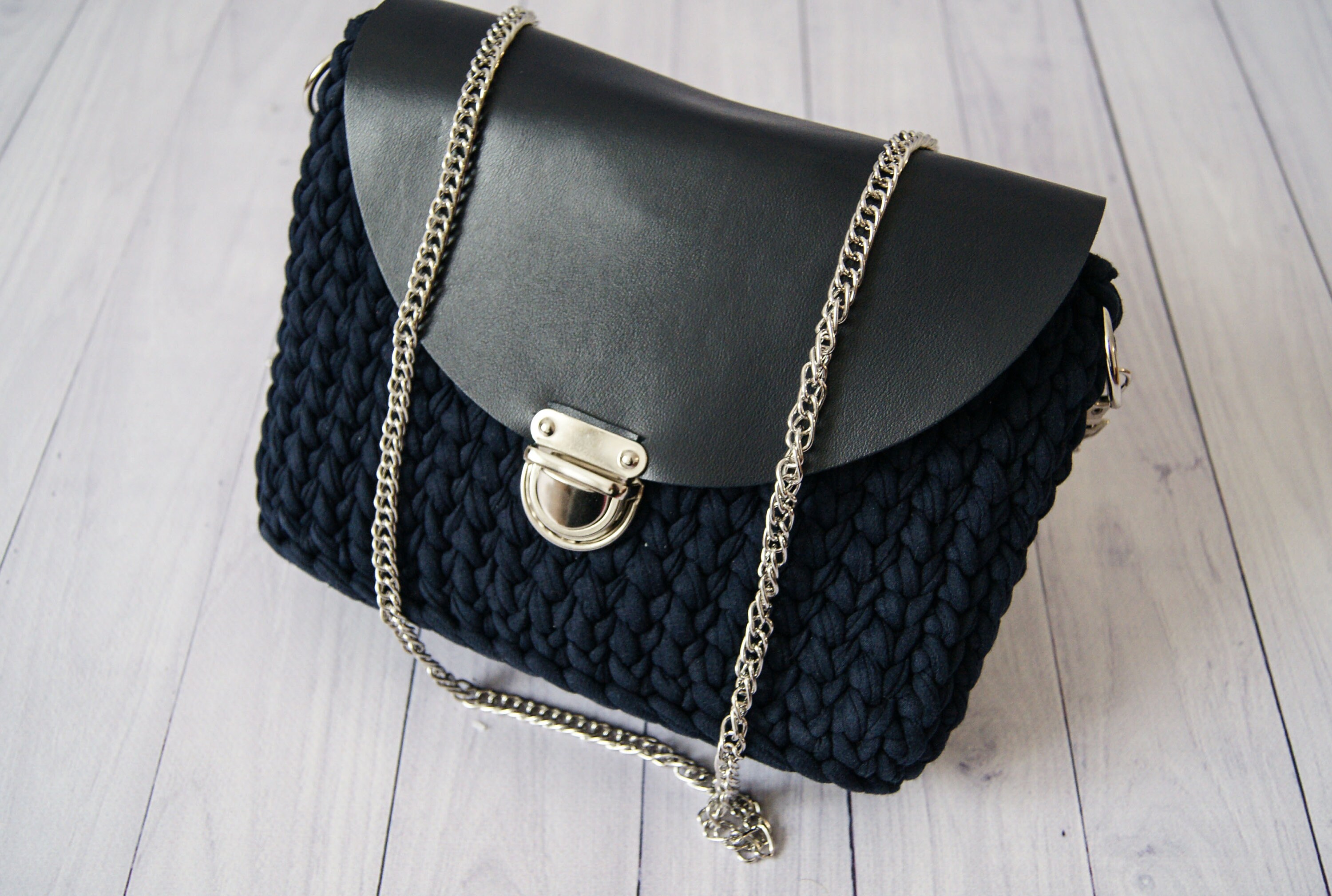 Navy blue crossbody leather bag Crochet bag Designer handbag Etsy 日本